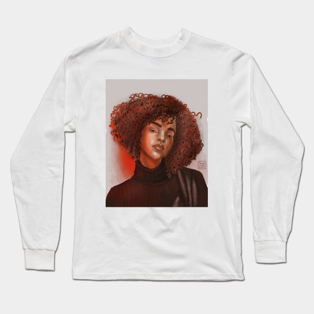 Curly gurl Long Sleeve T-Shirt by SosiCreatesArt